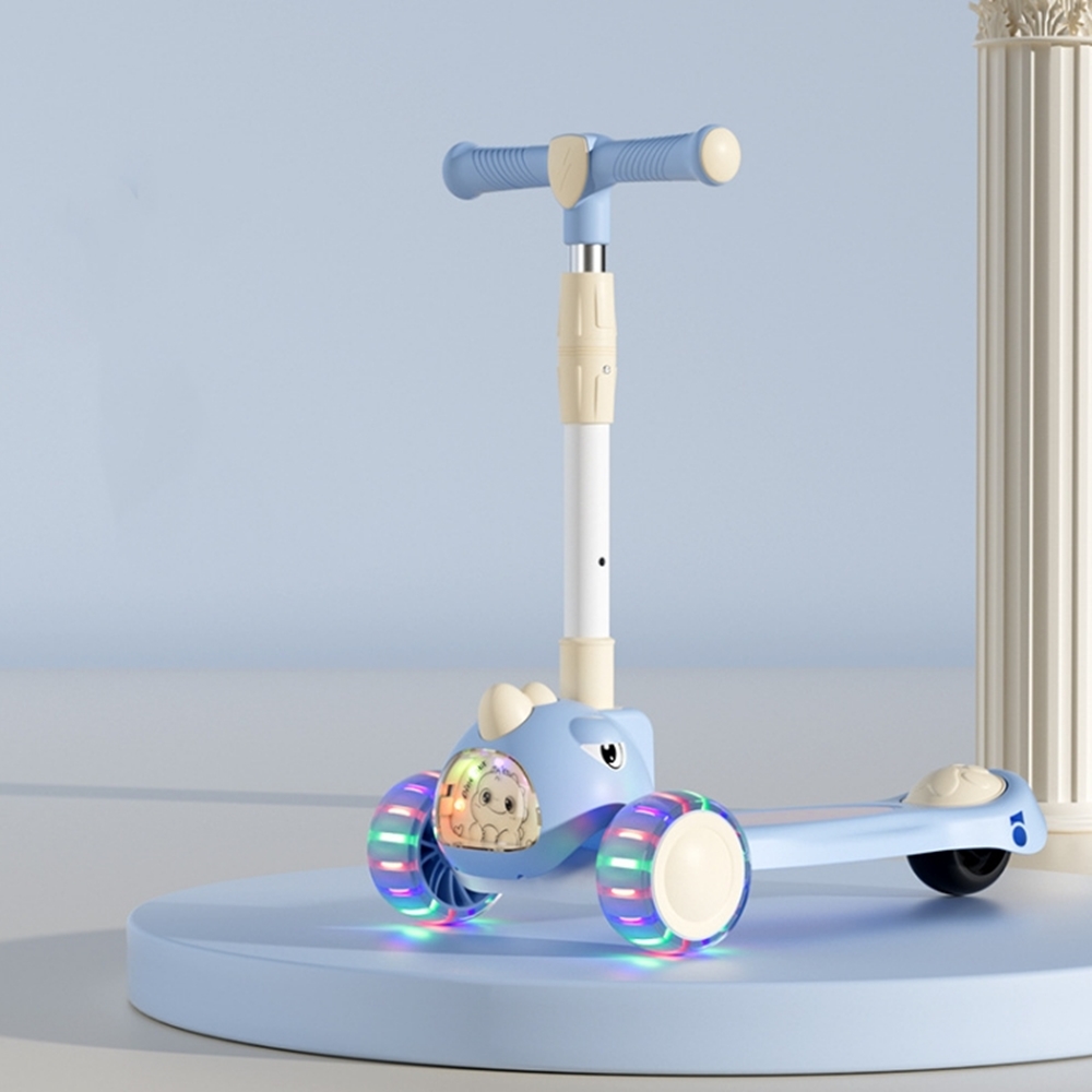 Scooter Dino Müzik Ve Işıklı Mavi