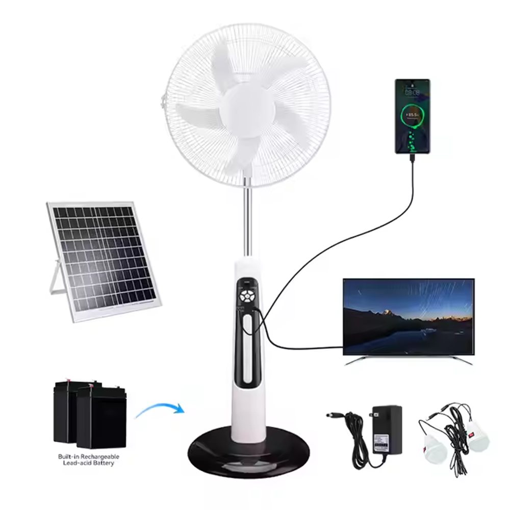 16-Inch Rechargeable Pedestal Fan with Remote Control