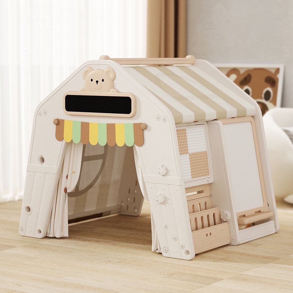 Mini Cabana Çadır Bebek Oyun Evi Çocuk Köşkü Yürümeye Başlayan Çocuklar İçin Kahverengi