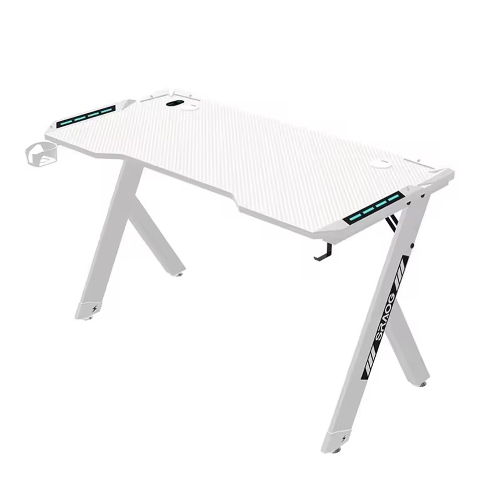 XW002WHITE White RGB Gaming Desk