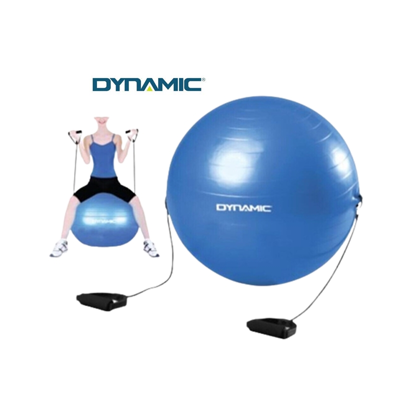 Dynamic 65 cm Exercise Ball with Resistance Straps