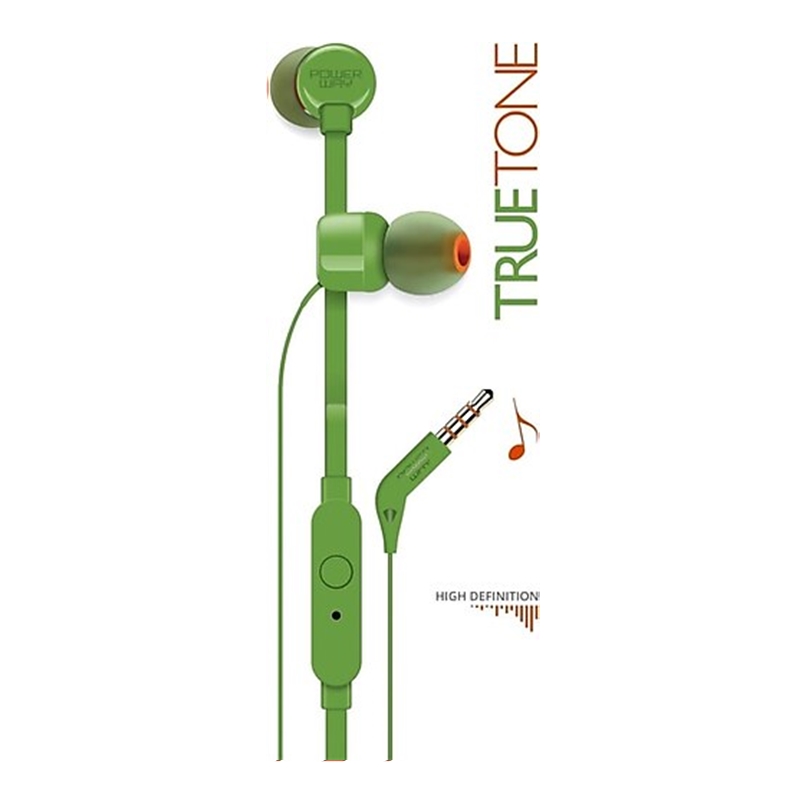 Powerway Truetone Yeşil Mikrofonlu Kulak İçi Kulaklık 3,5mm Jack