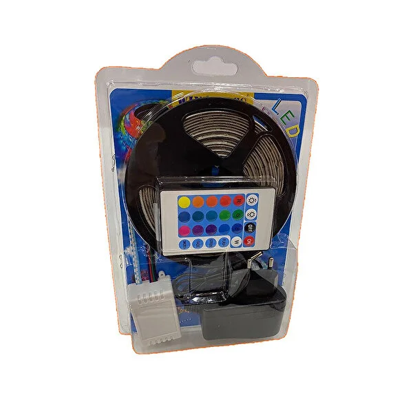 RGB LED Strip Light with Remote, 5 Metres, Silicone-Covered