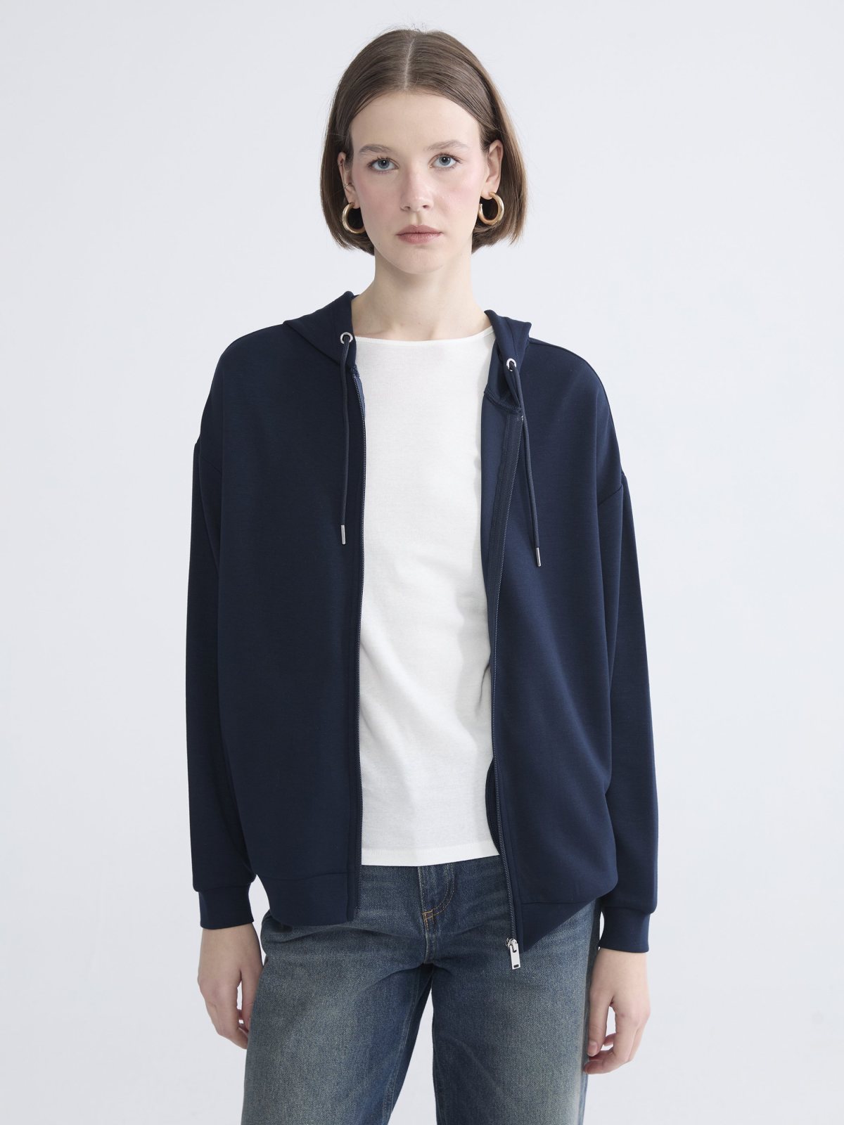 Fermuarlı Sweatshirt LACİVERT