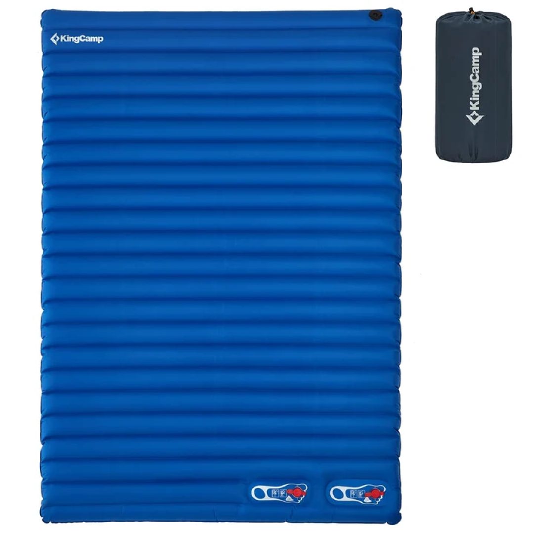 King Camp Pump Airbed Double — двуспальный надувной коврик, синий