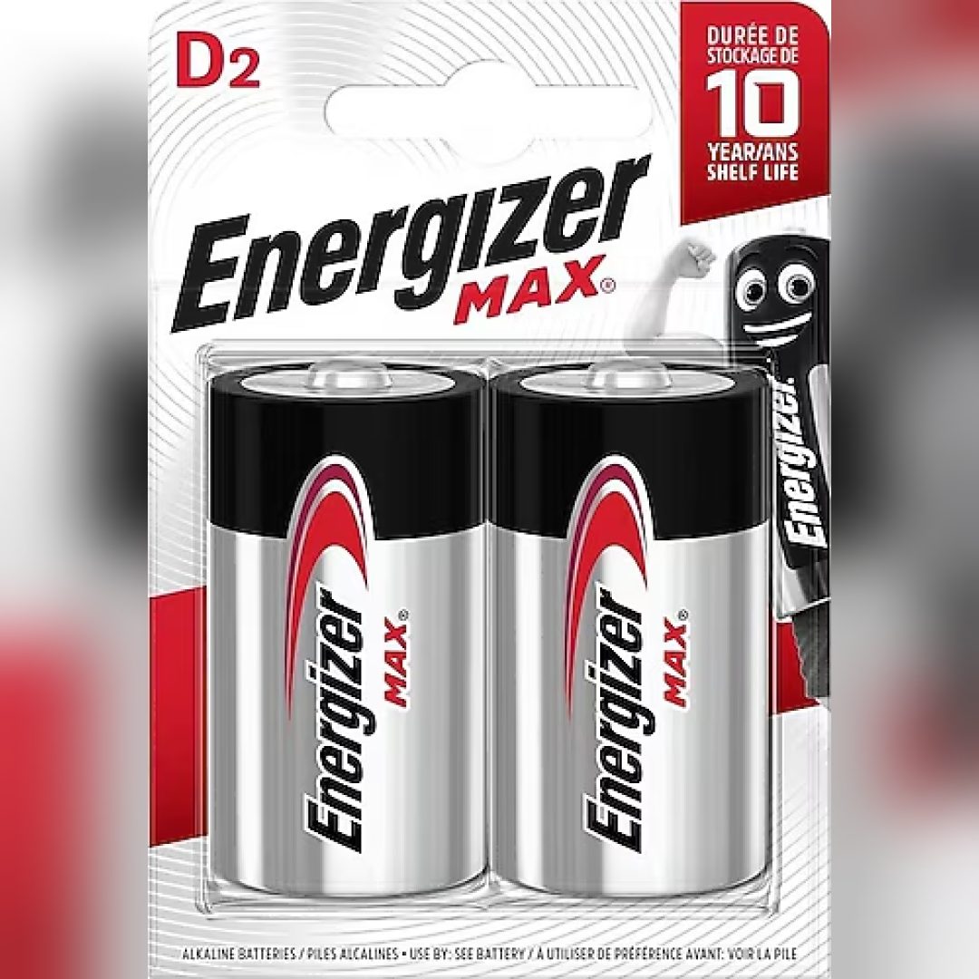 Energizer Max, батарейки D, 2 шт. в блистере