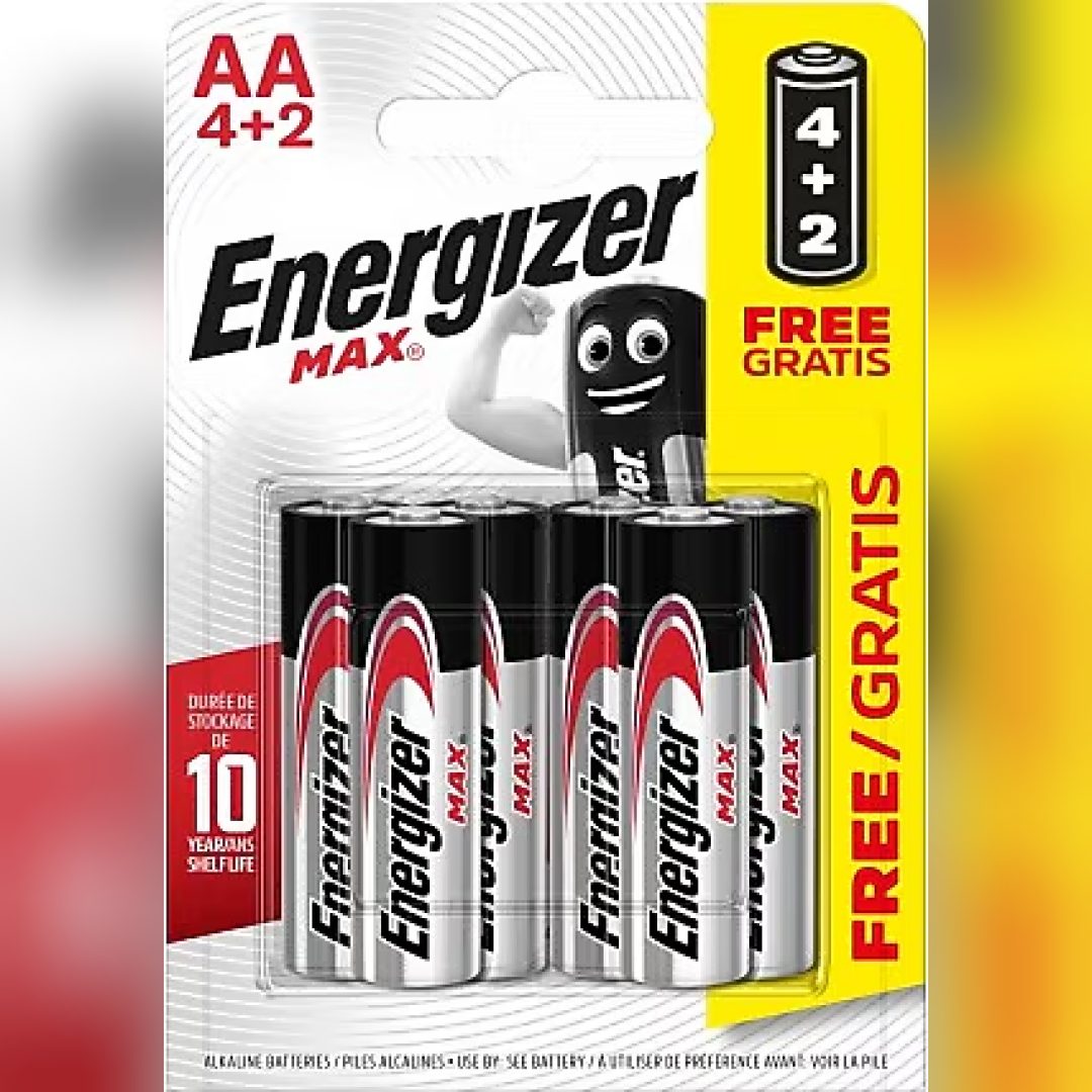 Energizer MAX батарейки AA, упаковка 4+2