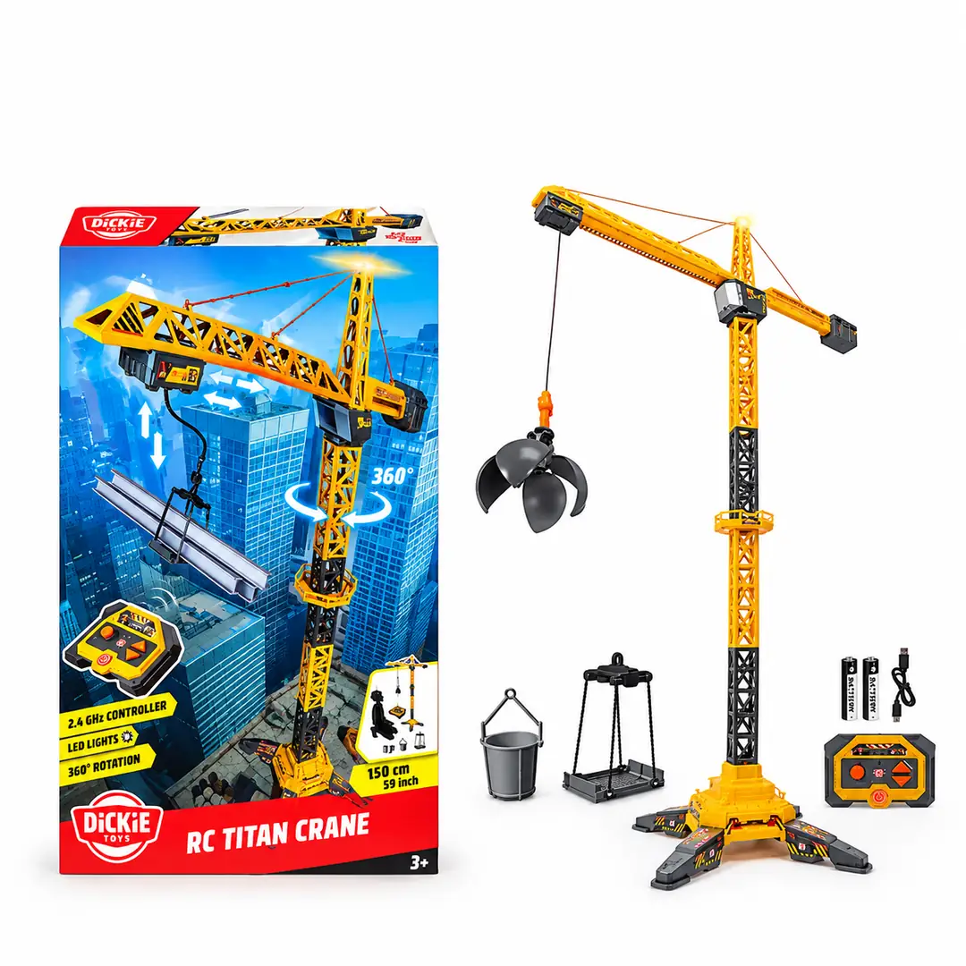Dickie Toys, башенный кран с подсветкой и управлением, 150 см