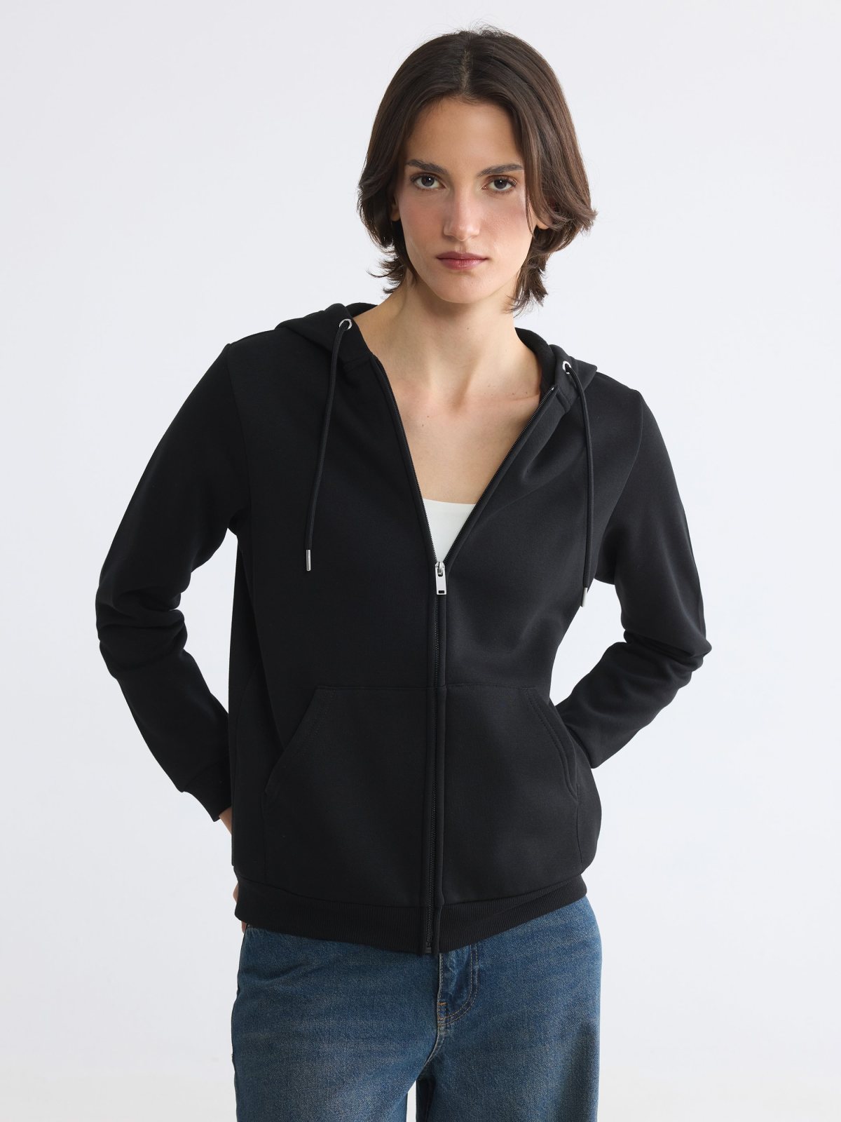 Fermuarlı Sweatshirt YENİ SİYAH