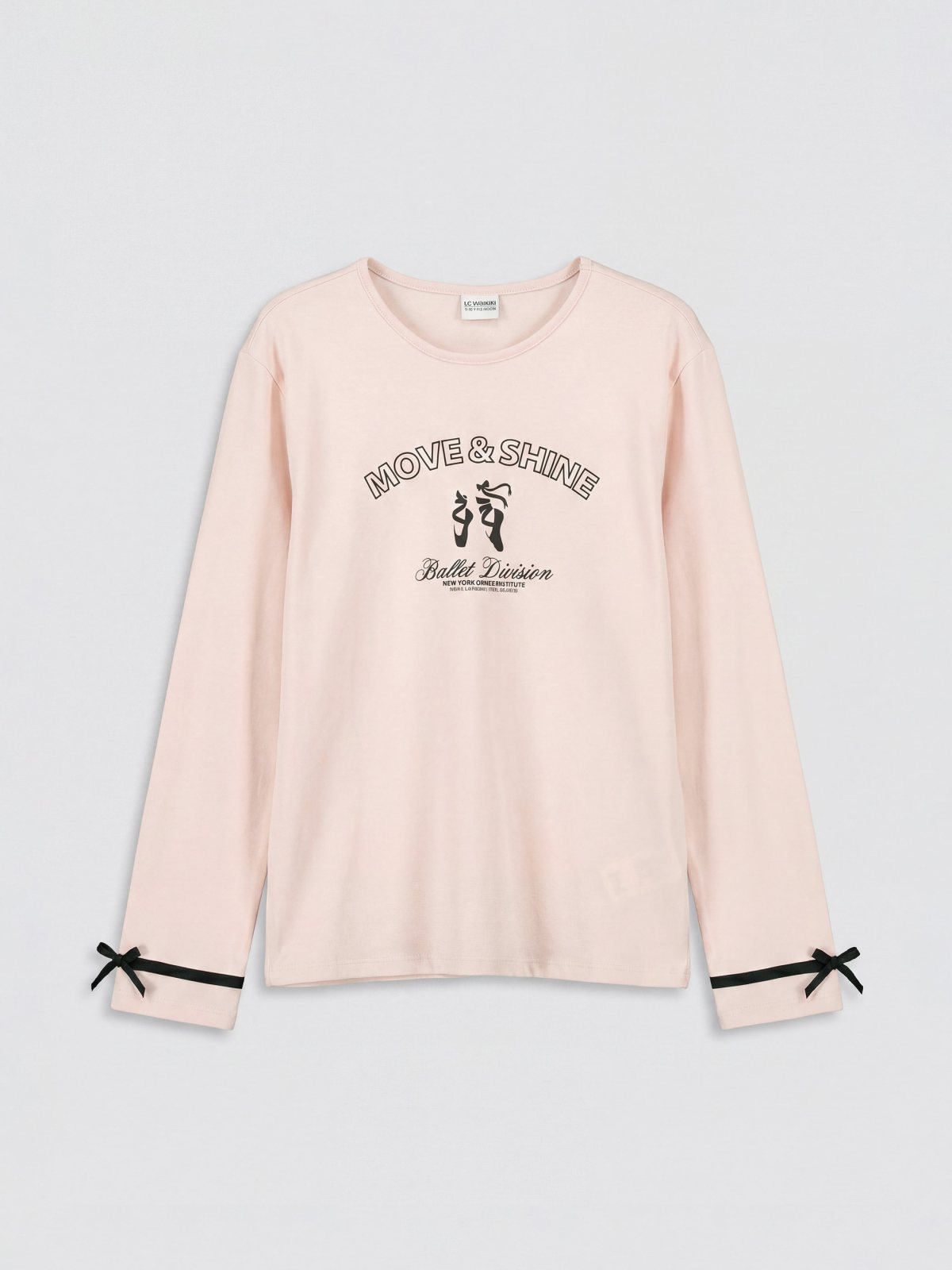 LC Waikiki 7436215 Matte Pink Long-Sleeve T-Shirt