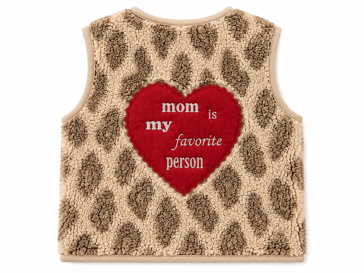 Little One's Heart Plush Vest - Leopard