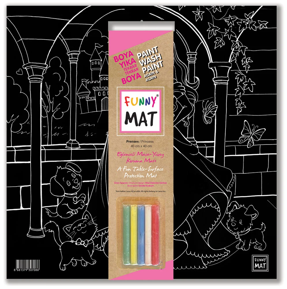 Akademi Çocuk Funny Mat Black Princess 40*40CM