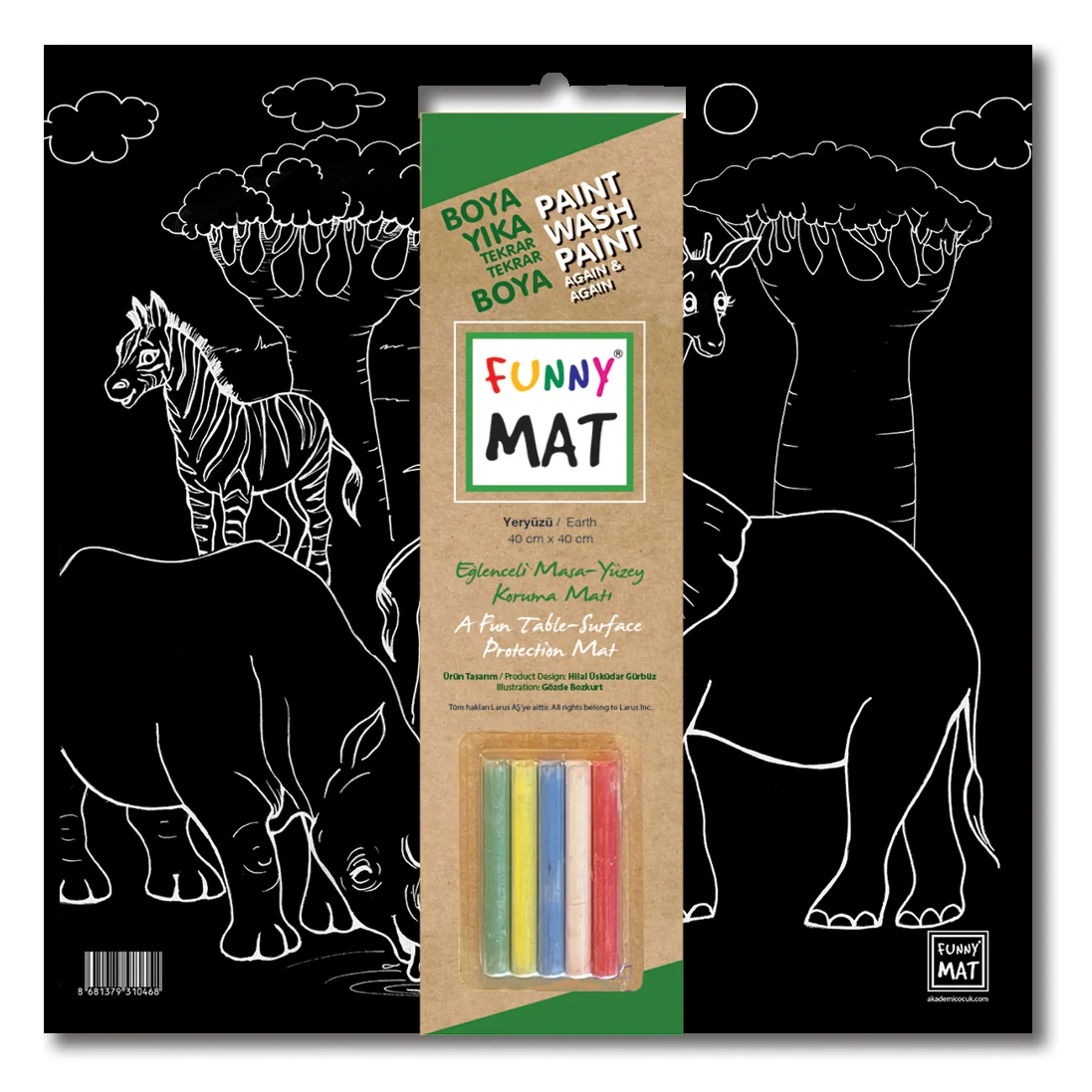 Akademi Çocuk Funny Mat Black Earth 40*40CM