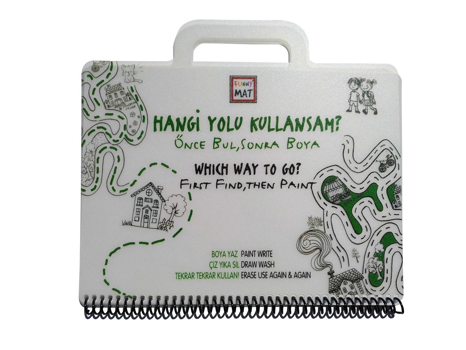 Akademi Çocuk Funny Mat Mini Set: многоразовый коврик для раскрашивания, 16x21 см, 6 страниц