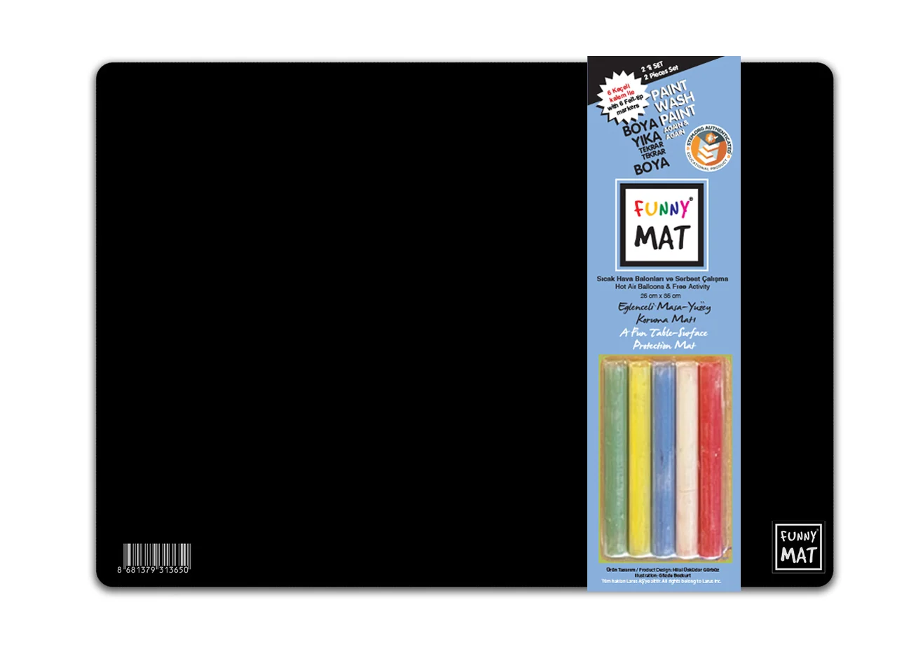 Akademi Çocuk Funny Mat Black Chalk Activity Mat 25 x 35 cm