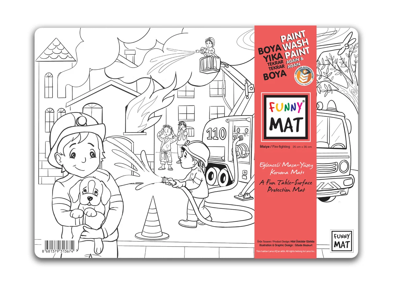 Akademi Çocuk Funny Mat Small Series Пожарная машина 25x35 см
