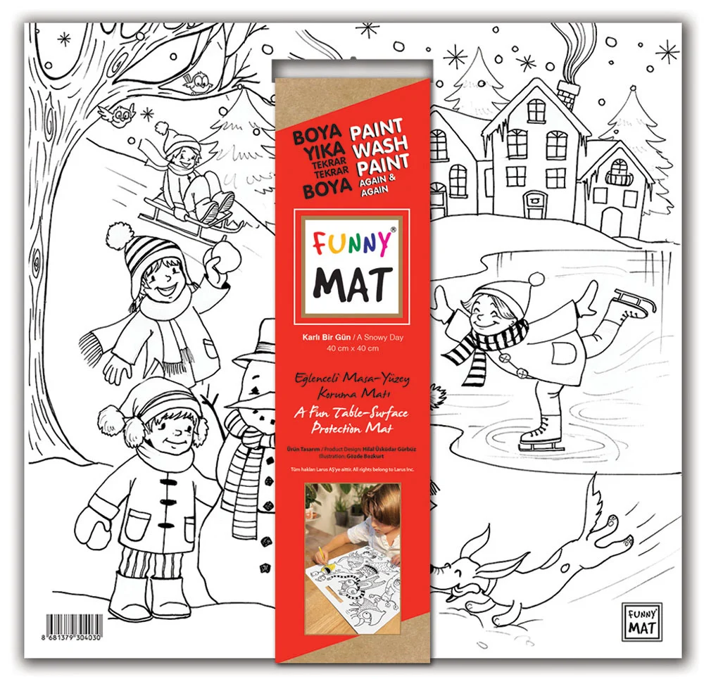 Akademi Çocuk Funny Mat White 40x40 см Коврик-раскраска «Снежный день»