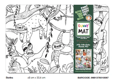 Funny Mat Tembel Hayvanlar 48 x 33.5 cm