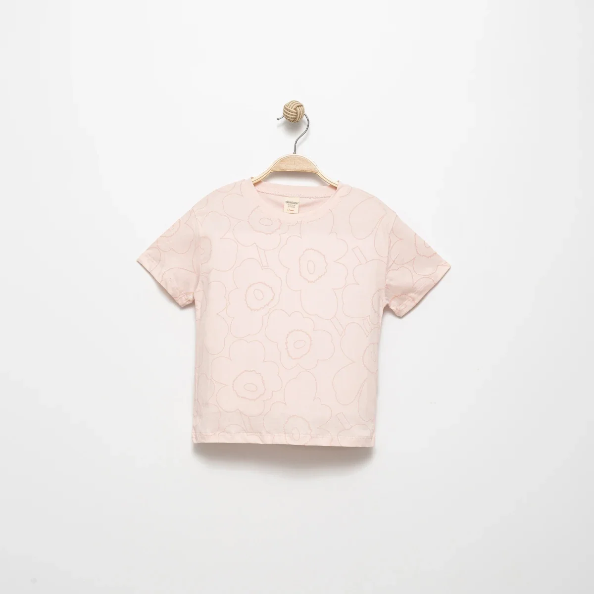Soft Çiçek Baskılı Pudra T-shirt 2532-2