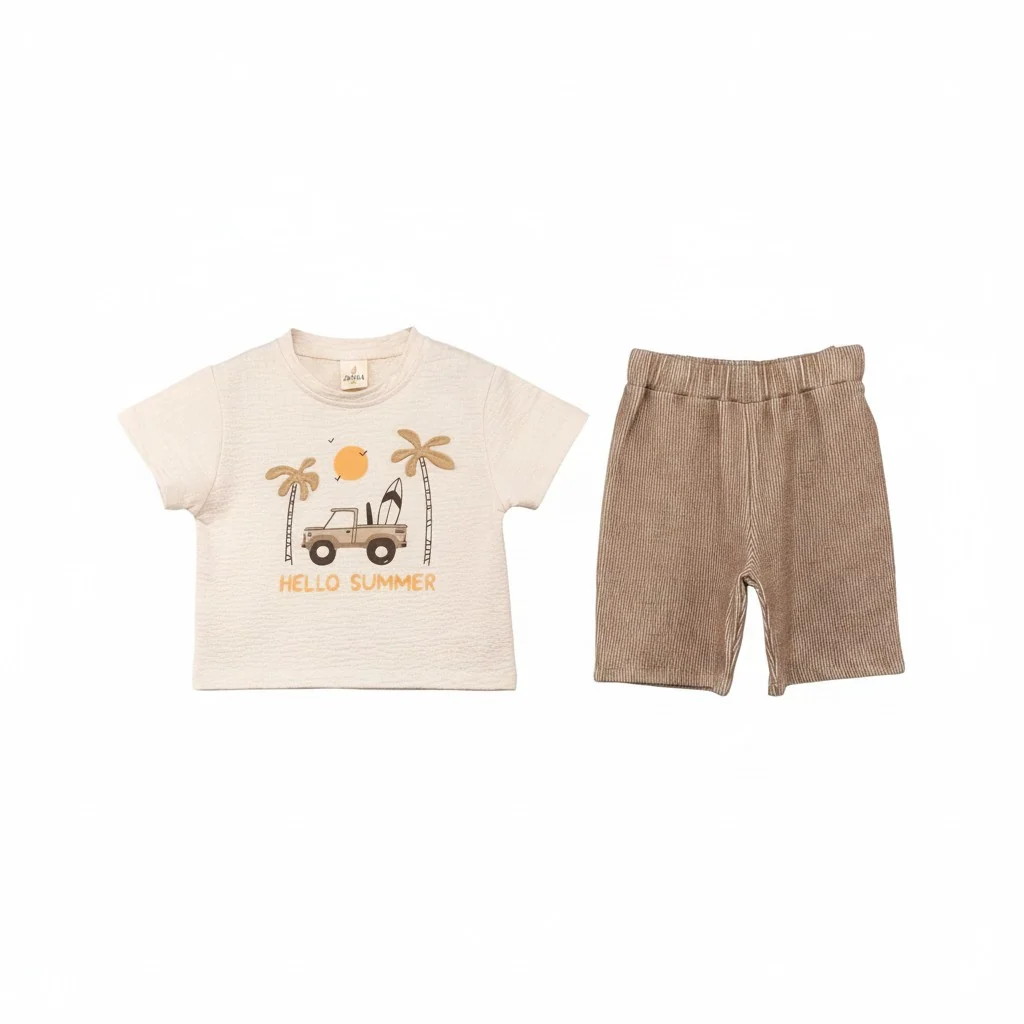 Babexi Car and Palm Tree Embroidered Set 15735393845632
