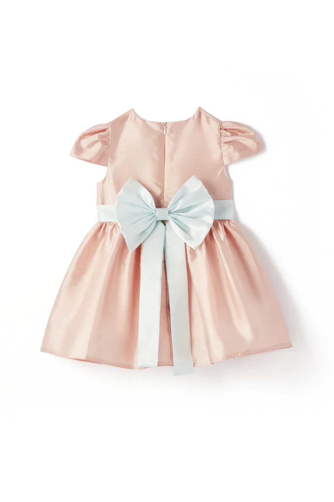 PETiT CORAL Peach Frost 15715448914304 Kız Çocuk Kısa Kollu Fiyonklu Elbise