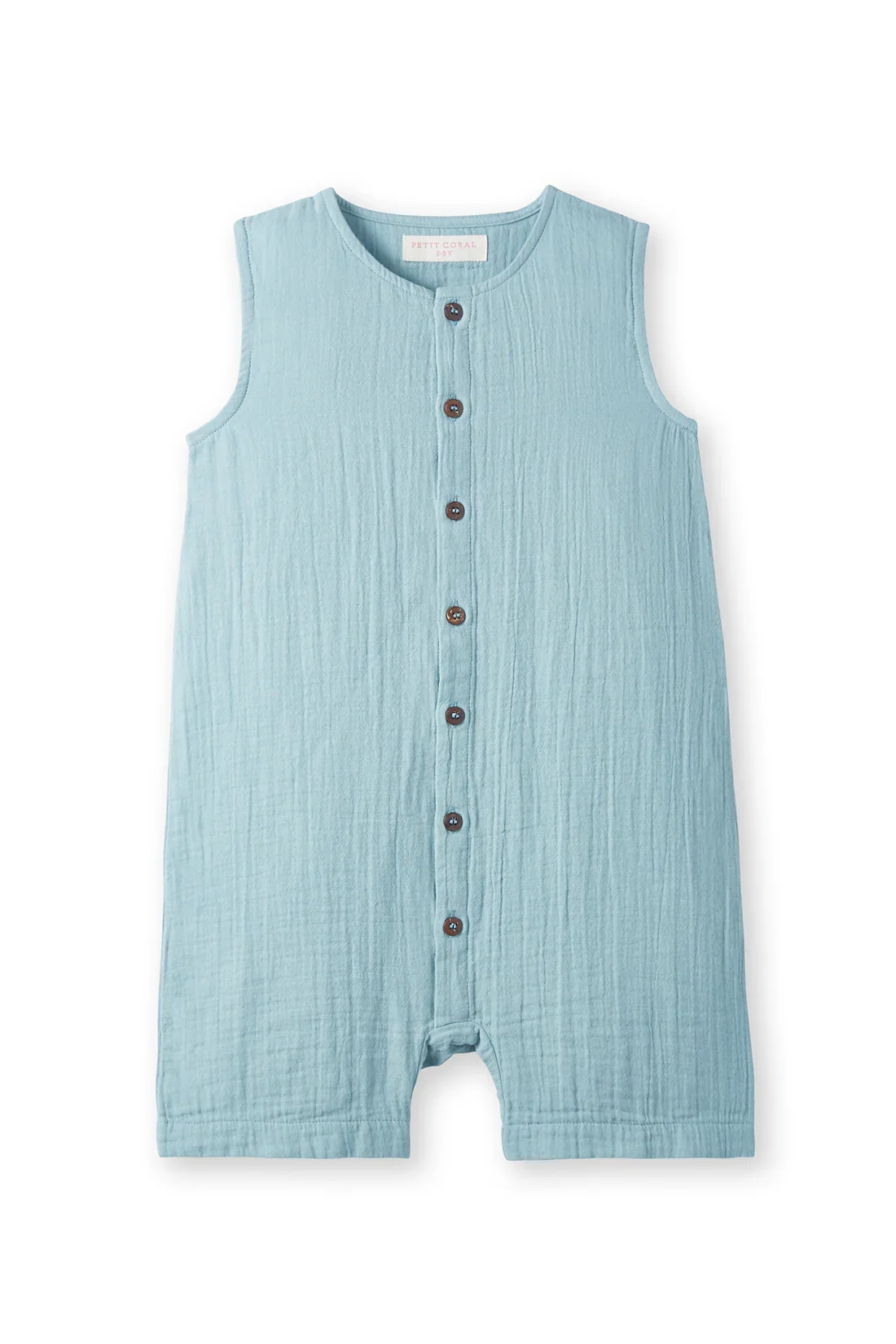 PETiT Coral Müslin Romper Mavi