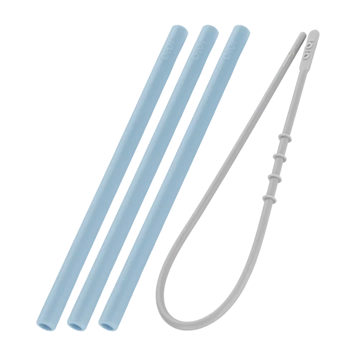 OIOI Mineral Blue - Mix Silicone Straw Set