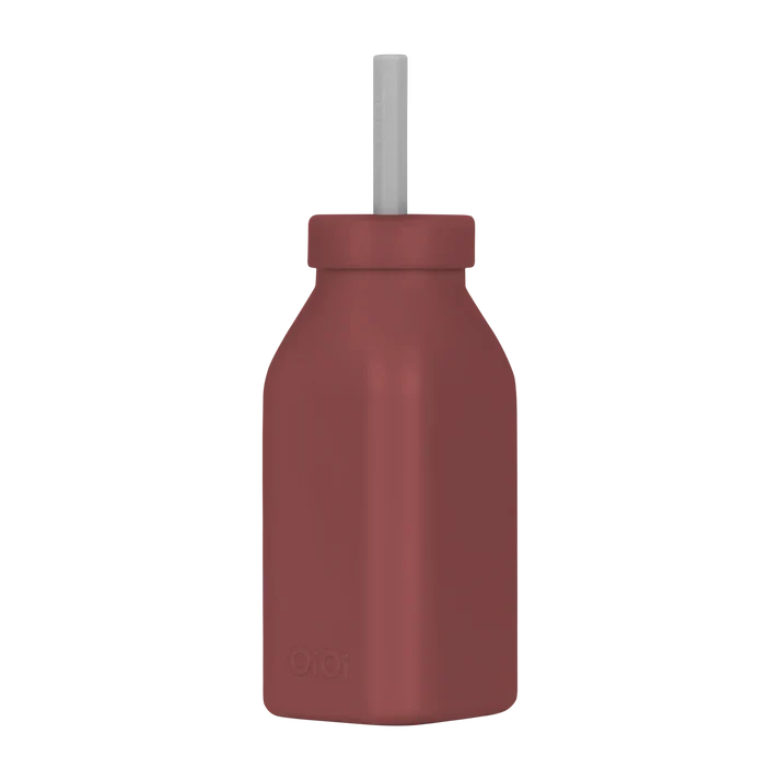 OiOi Şişe+Pipet Velvet Rose Powder Grey