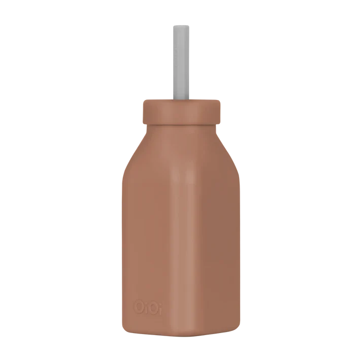 OiOi Şişe+Pipet Woody Brown Powder Grey