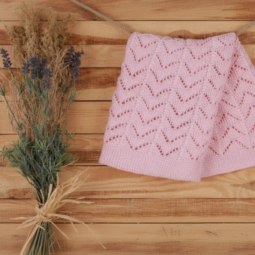 Mariposa Urla El Örgüsü Pembe Bebek Hırkası