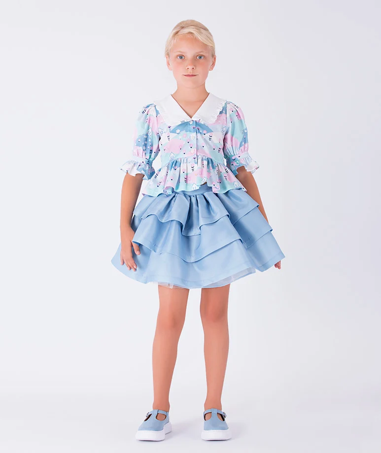 Pastel Grasse Blue Skirt