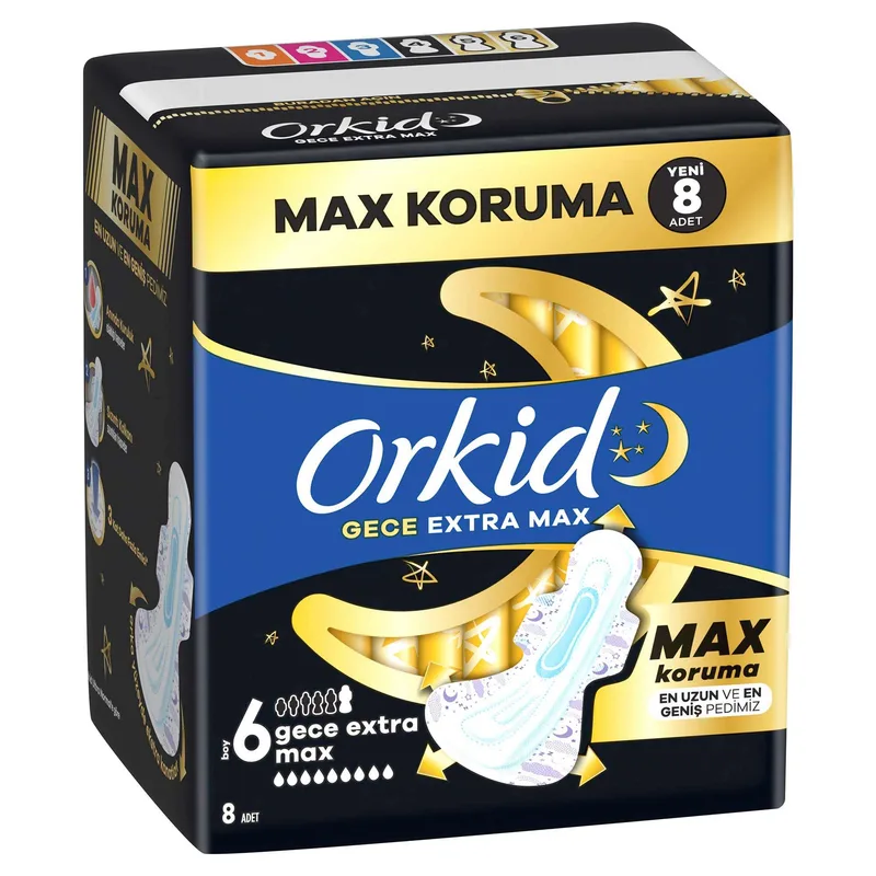 Orkid Gece Extra Max 8'li Gece Pedi