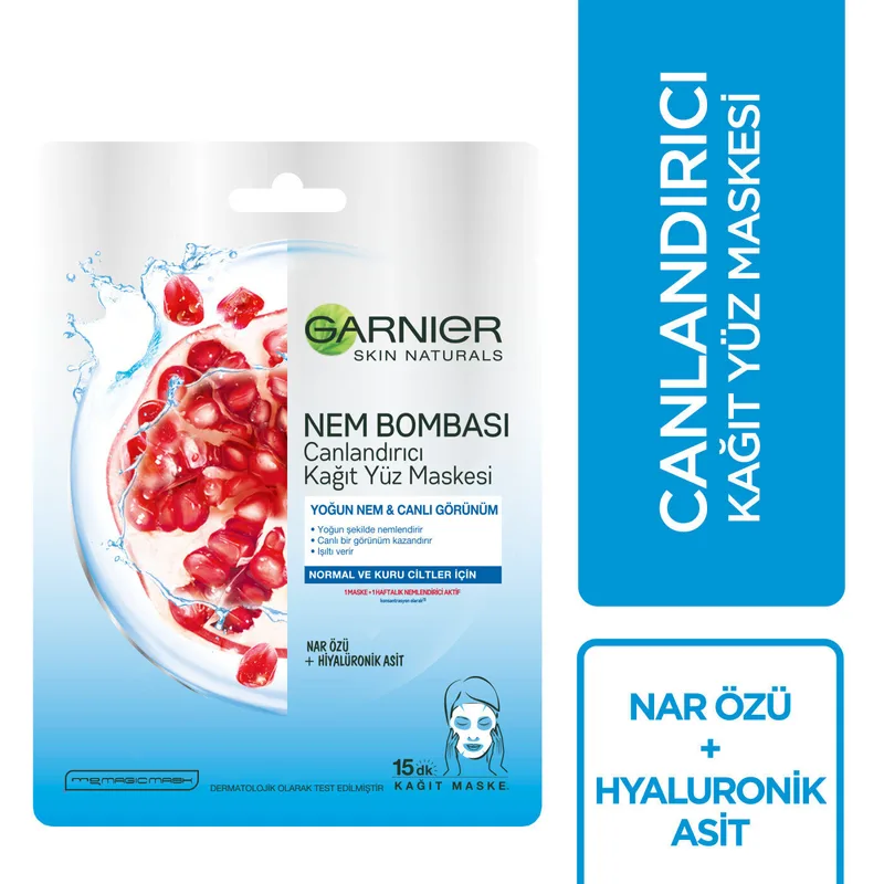 Garnier Nem Bombası Kağıt Maske Mavi 32 gr