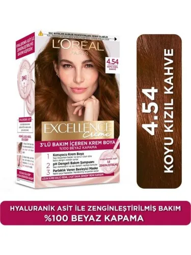 L'Oréal Boya Excellence Crème 4,54 Koyu Kızıl Kahve