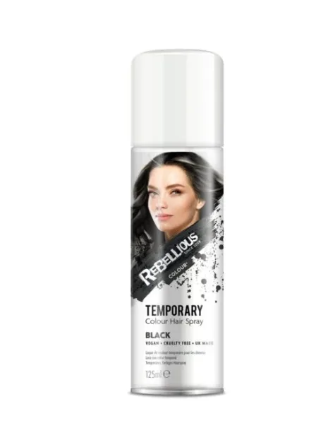 Rebellious Colour Temporary Colour H/Spray Black 125 ml