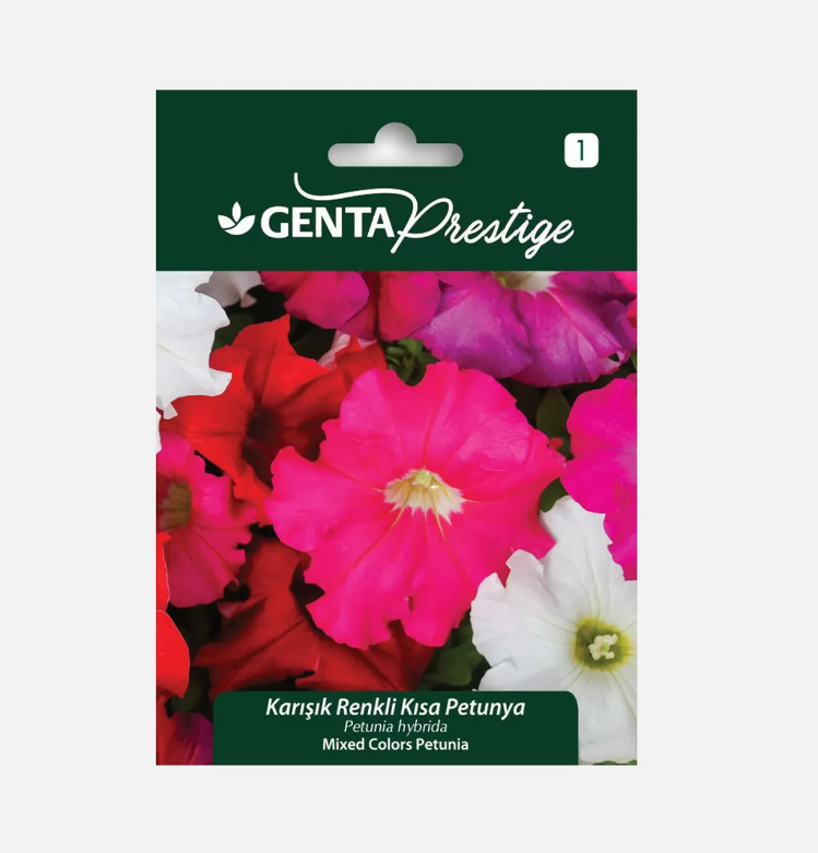Genta Karışık Renkli Kısa Petunya Tohumu