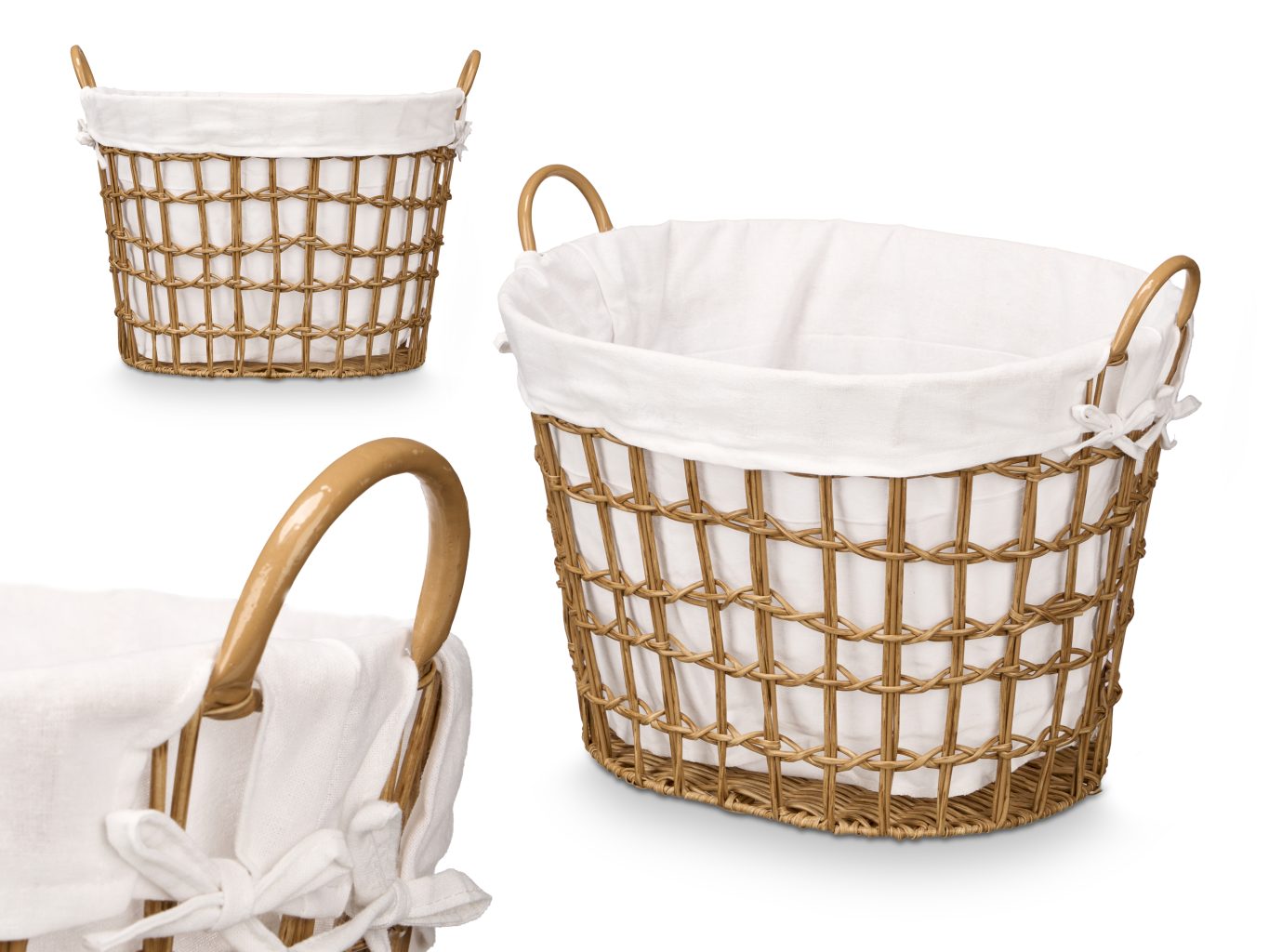 Kinvara Low Oval Basket with Handles Natural