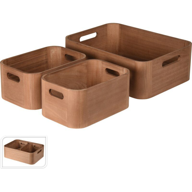 Wooden Storage Boxes Set 3