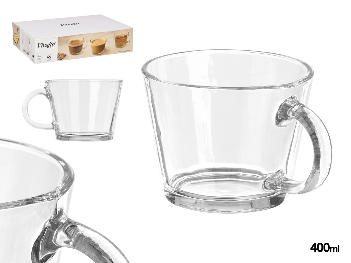 Vivalto 400ml 6lı Breakfast Fincan Takımı