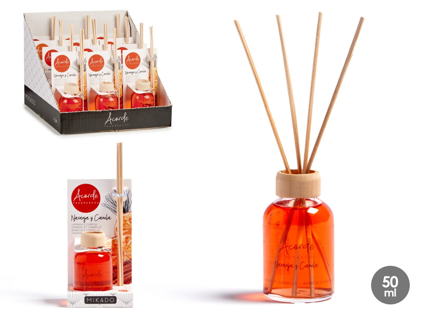Accorde Mikado 50 ml Çubuklu Oda Kokusu Portakal ve Tarçın