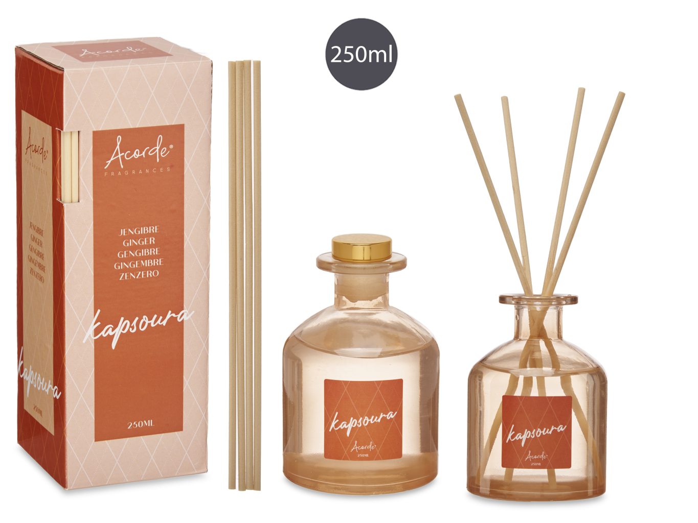 Accorde 250ml Ginger Diffuser with Sticks