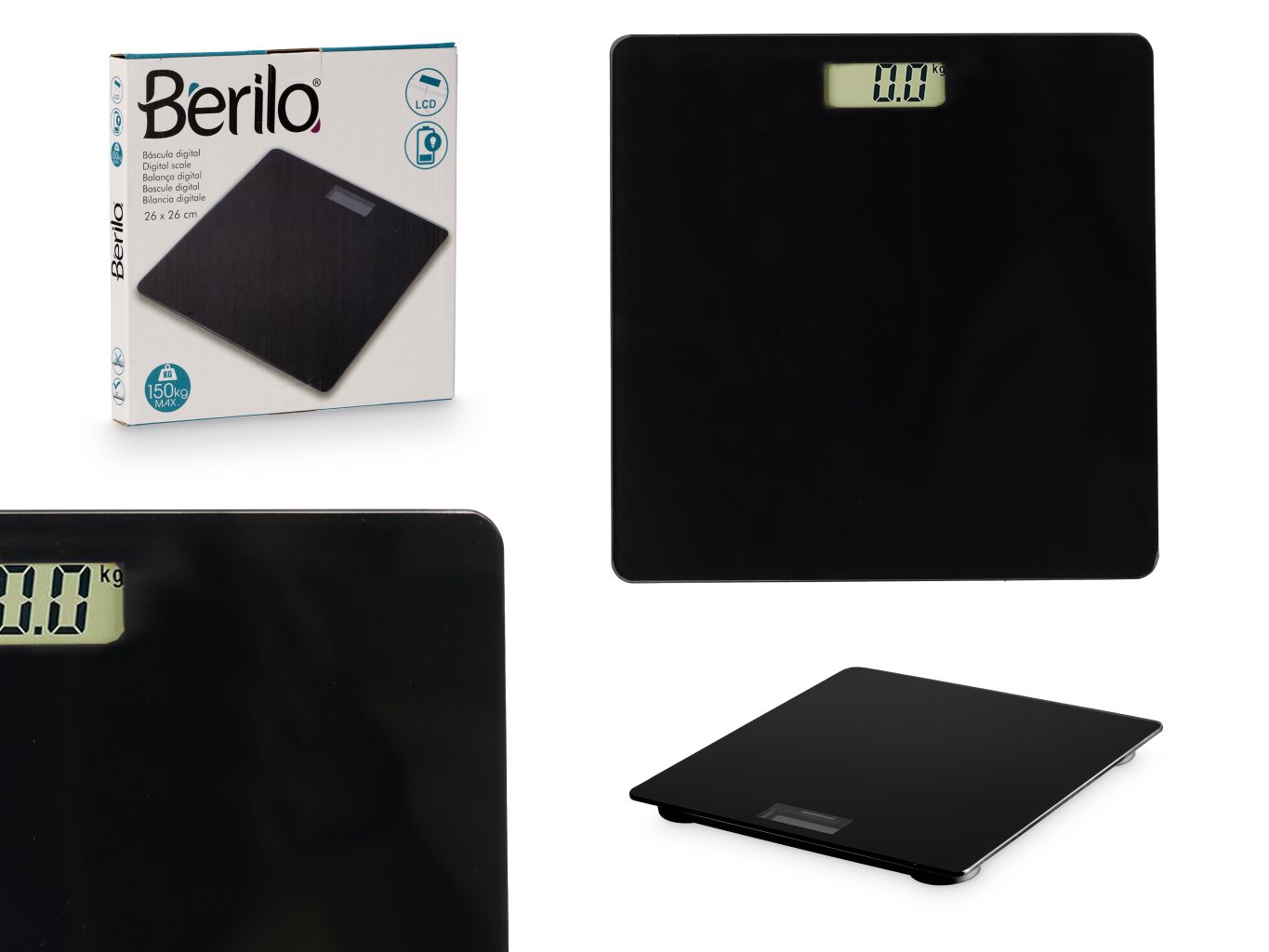 Berilo Black Digital Scale