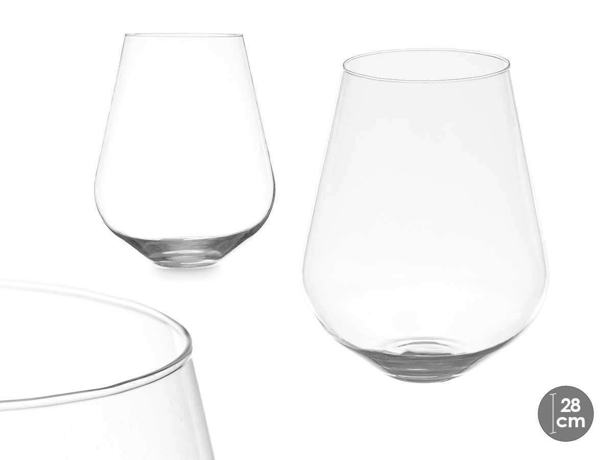 Giftdecor Crystal Vase Triple Sphere 38cm Grey