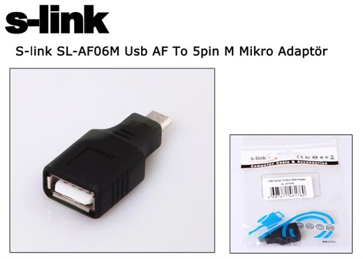S-link SL-AF06M Usb AF To 5pin M Mikro Adaptör