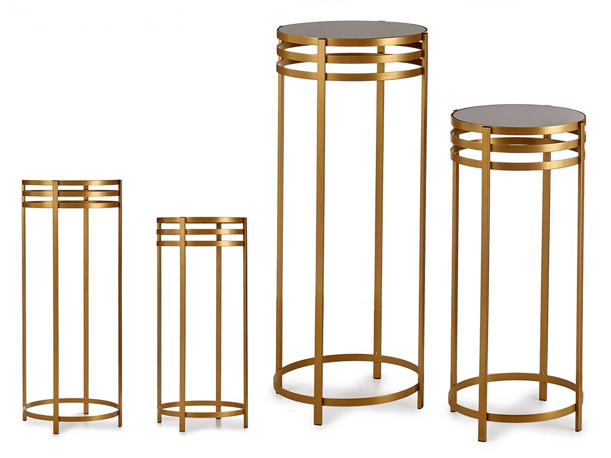 Maison Black and Gold 2li Yüksek Sehpa Seti