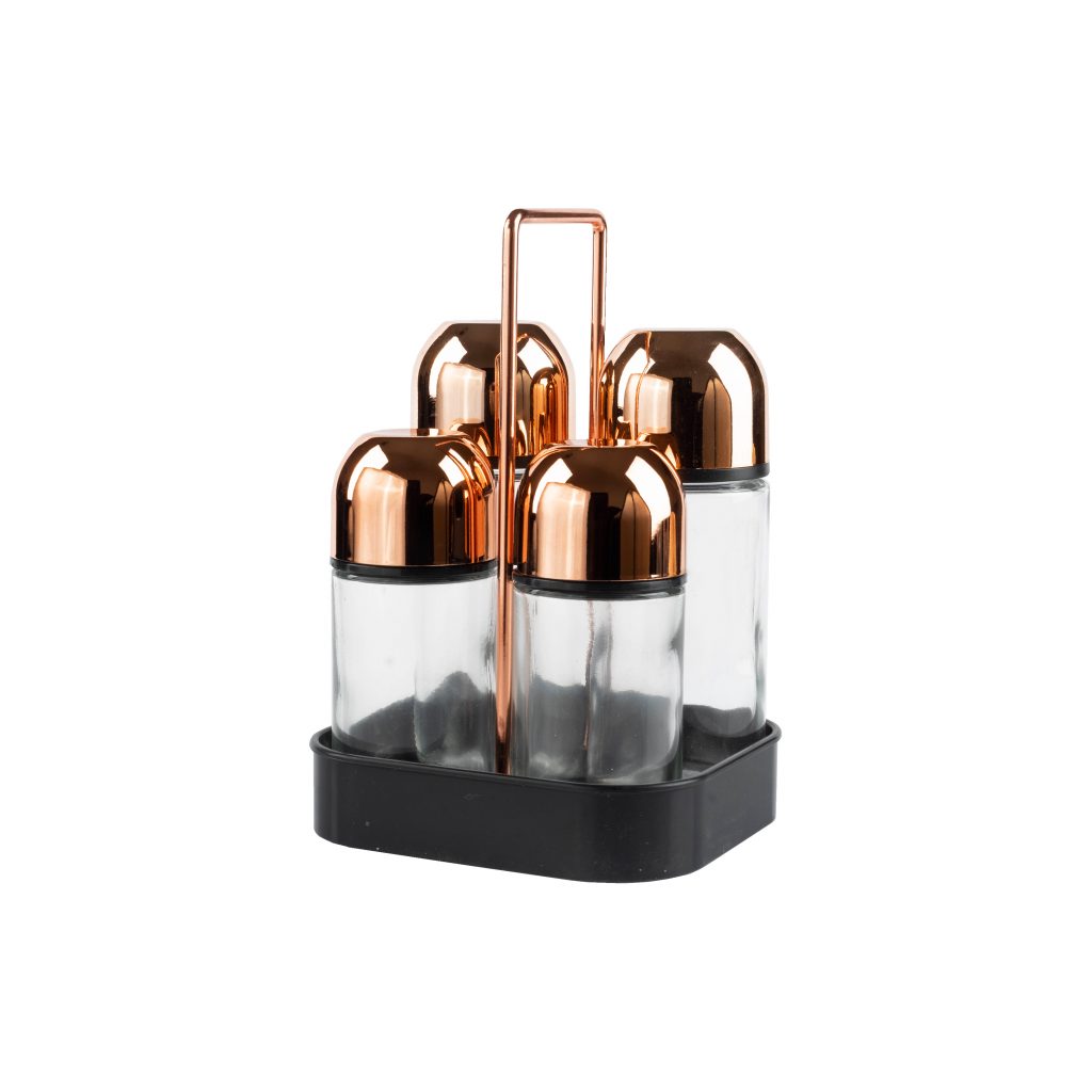 Renoir Vien OVSP Set Rosegold Yağlık Sirkelik Tuzluk Biberlik Seti