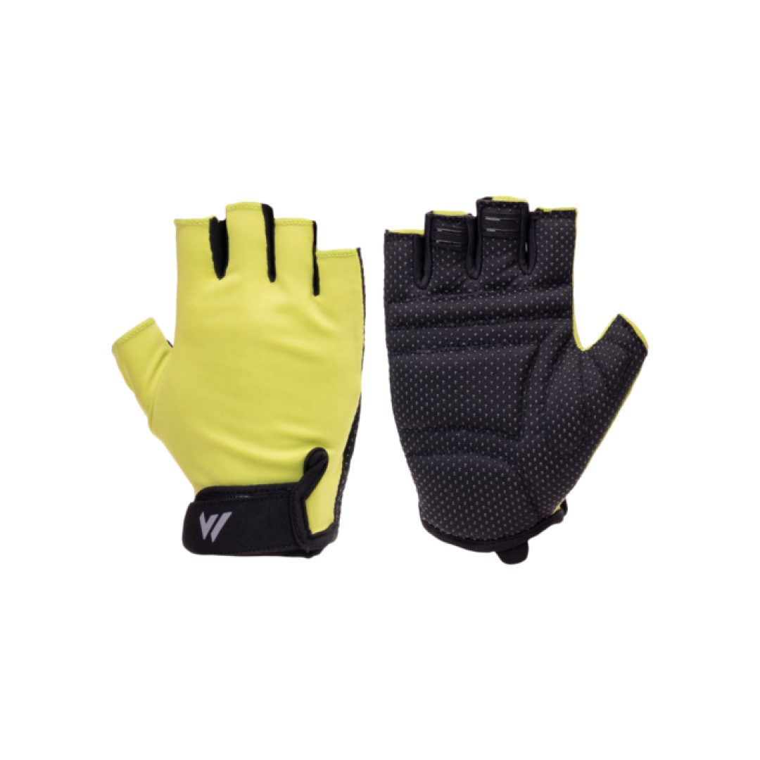 Martes Essentials Gripse Bisiklet Eldiveni - Lime Punch Yeşil, Dolgulu Kısa Parmaklı Spor Eldiveni