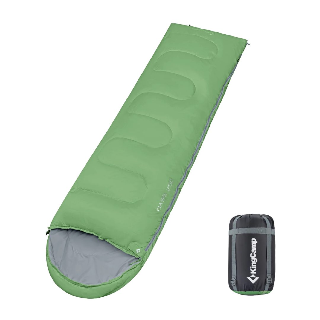 King Camp Oasis 250 Sleeping Bag Green (190+30)*75Cm