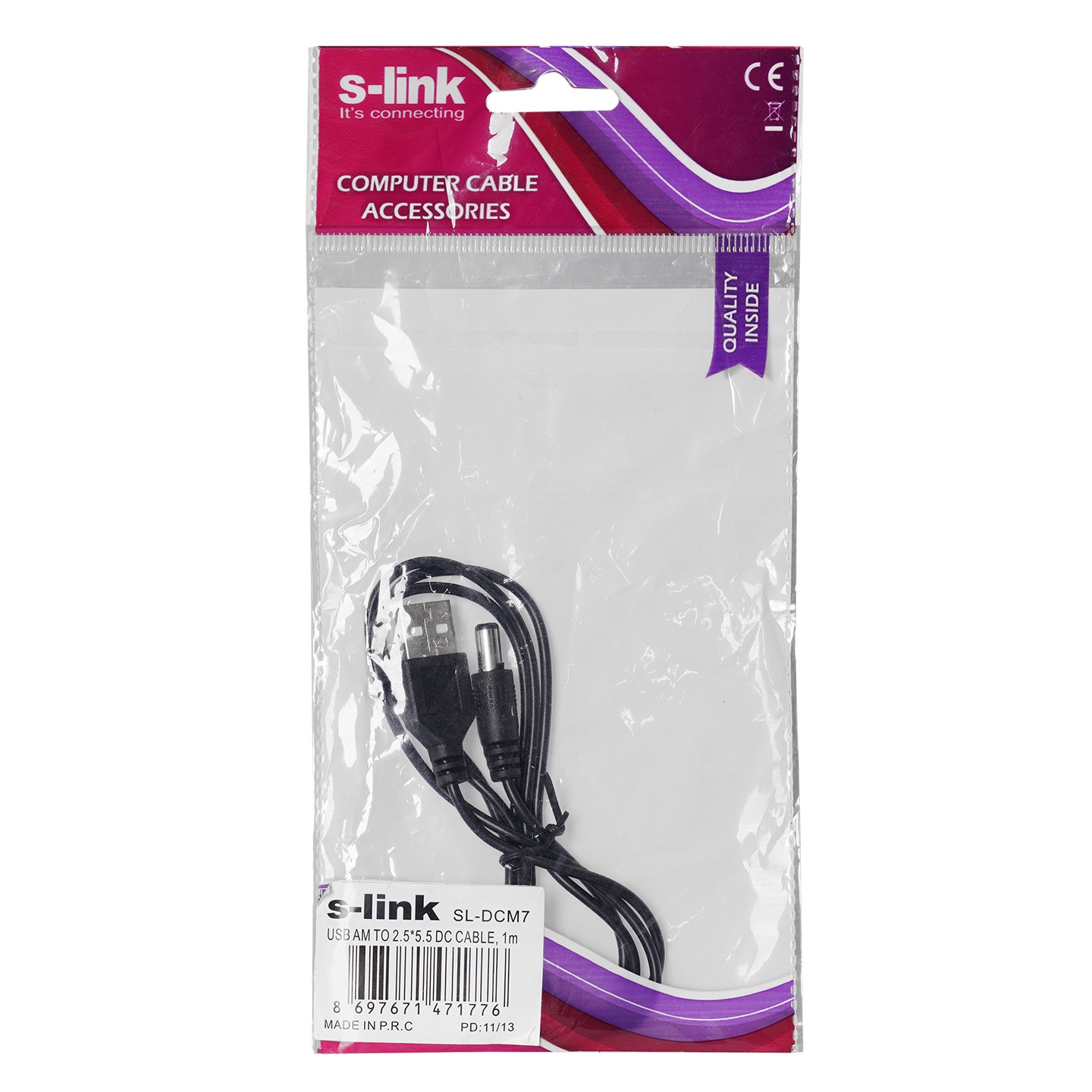 S-Link SL-DCM7 Кабель-переходник USB M — DC 5.5 x 2.5, 1м