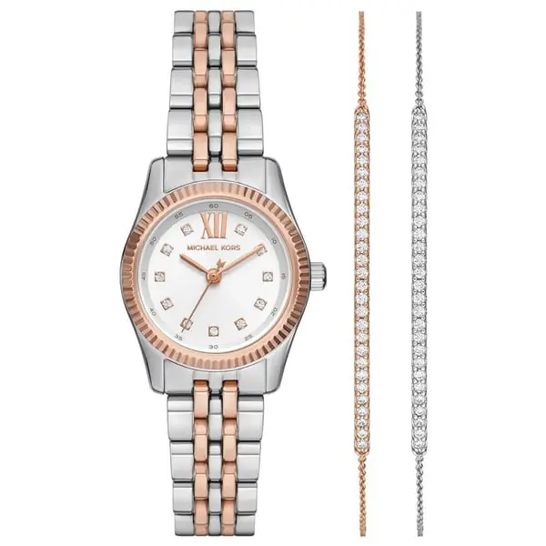 Michael Kors MK4817SET Çelik Kol Saati ve Bileklik Seti Gümüş Rose